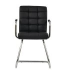 Miami Office Chair Black Faux Leather & Chrome