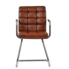 Miami Office Chair Vintage Tan Brown Faux Leather & Chrome