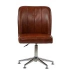 Oblek Office Chair Tan Brown Leather & Glider Feet