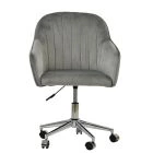 Lule Carver Office Chair Grey Velvet & Chrome