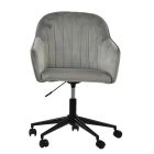 Lule Carver Office Chair Grey Velvet & Black
