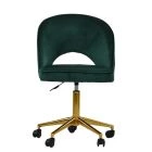Flair Office Chair Emerald Green Velvet & Gold