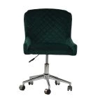Heron Office Chair Emerald Green Velvet & Chrome