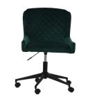 Heron Office Chair Emerald Green Velvet & Black