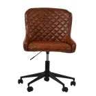 Heron Office Chair Vintage Brown Faux Leather & Black