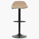 Ohio Bar Stool Brown Fabric & Black Base