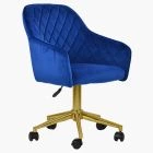 Opus Office Chair Blue Velvet & Gold