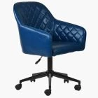 Opus Office Chair Blue Faux Leather & Black