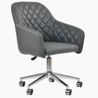 Opus Office Chair Dark Grey Faux Leather & Chrome