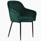 Opus Carver Dining Chair Green Velvet & Black Legs