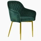 Opus Carver Dining Chair Green Velvet & Gold Legs