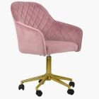 Opus Office Chair Pink Velvet & Gold