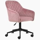 Opus Office Chair Pink Velvet & Black