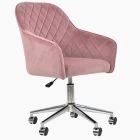 Opus Office Chair Pink Velvet & Chrome