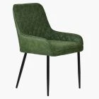 Opus Dining Chair Vintage Green Faux Leather & Black Legs