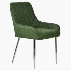 Opus Dining Chair Vintage Green Faux Leather & Chrome Legs