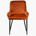 Opus Dining Chair Burnt Orange Velvet & Black Legs