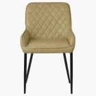 Opus Dining Chair Beige Cream Faux Leather & Black Legs