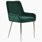 Opus Dining Chair Green Velvet & Chrome Legs