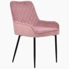 Opus Dining Chair Pink Velvet & Black Legs