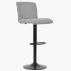 Oregon Bar Stool Grey Fabric & Black Base