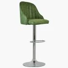 Palento Bar Stool Vintage Green Leather & Chrome Base