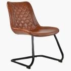 Largo Office Chair Vintage Brown Faux Leather & Black Base