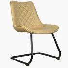 Largo Office Chair Cream Faux Leather & Black Base