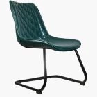 Largo Office Chair Bottle Green Faux Leather & Black Base