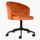 Pasco Office Chair Burnt Orange Velvet & Black Base