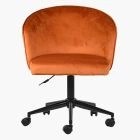 Pasco Office Chair Burnt Orange Velvet & Black Base