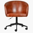 Pasco Office Chair Vintage Brown Faux Leather & Black Base