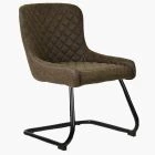 Hut Office Chair Antique Brown Faux Leather & Black Base