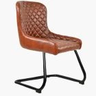 Hut Office Chair Vintage Brown Faux Leather & Black Base