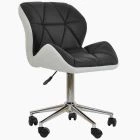 Peris Office Chair Black & White Faux Leather & Chrome Base