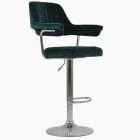 Perona Bar Stool Green Velvet & Chrome Base