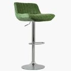 Perth Bar Stool Vintage Green Leather & Chrome Base