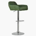 Portman Bar Stool Vintage Green Leather & Chrome Base