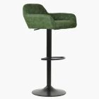 Sirius Bar Stool Vintage Green Leather & Black Base