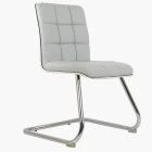 Rhodes Office Chair Grey Faux Leather & Chrome