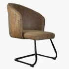 Noma Office Chair Antique Brown Faux Leather & Black Base