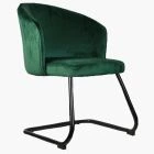 Noma Office Chair Green Velvet & Black Base