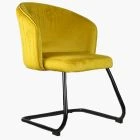Robyn Dining Chair Mustard Velvet & Black Leg