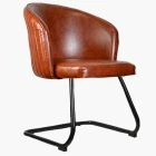 Noma Office Chair Vintage Brown Faux Leather & Black Base