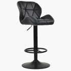 Rocco Bar Stool Black Leather & Black Base