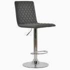 Rocklin Bar Stool Black Leather & Chrome Base