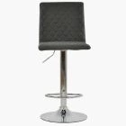Rocklin Bar Stool Aged Slate Aged Slate Grey Leather & Chrome Base