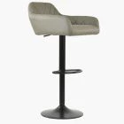 Sirius Bar Stool Taupe Leather & Black Base