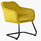 Scorch Office Chair Mustard Velvet & Black Base