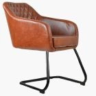 Scorch Office Chair Vintage Brown Faux Leather & Black Base